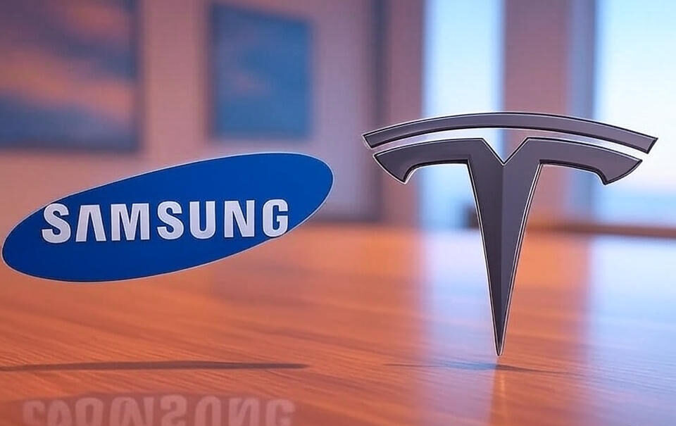 LOGO OF SAMSUNG AND TESLA 